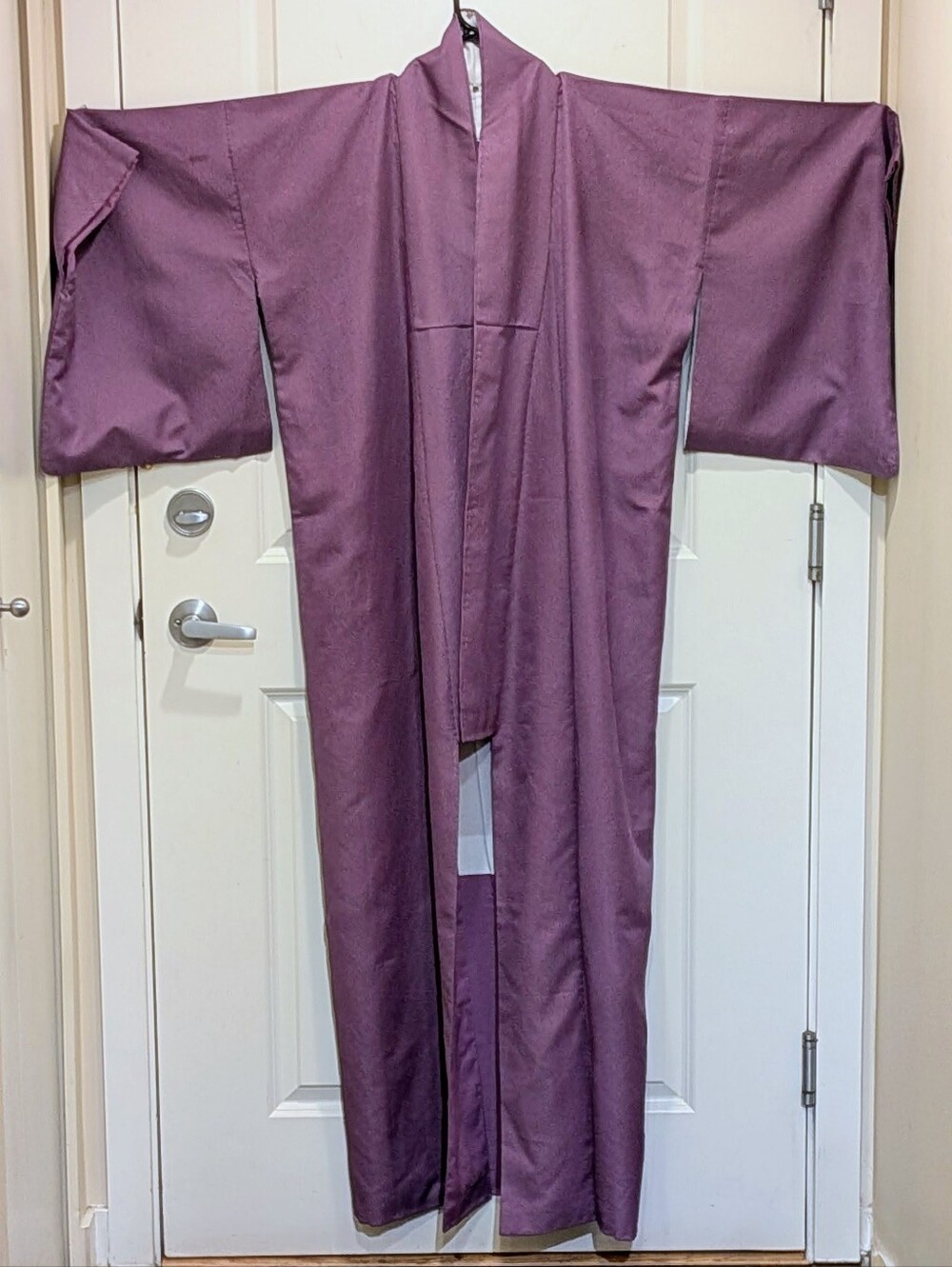 EUC Vintage Japanese Smoky Purple Silk Long Length Kimono